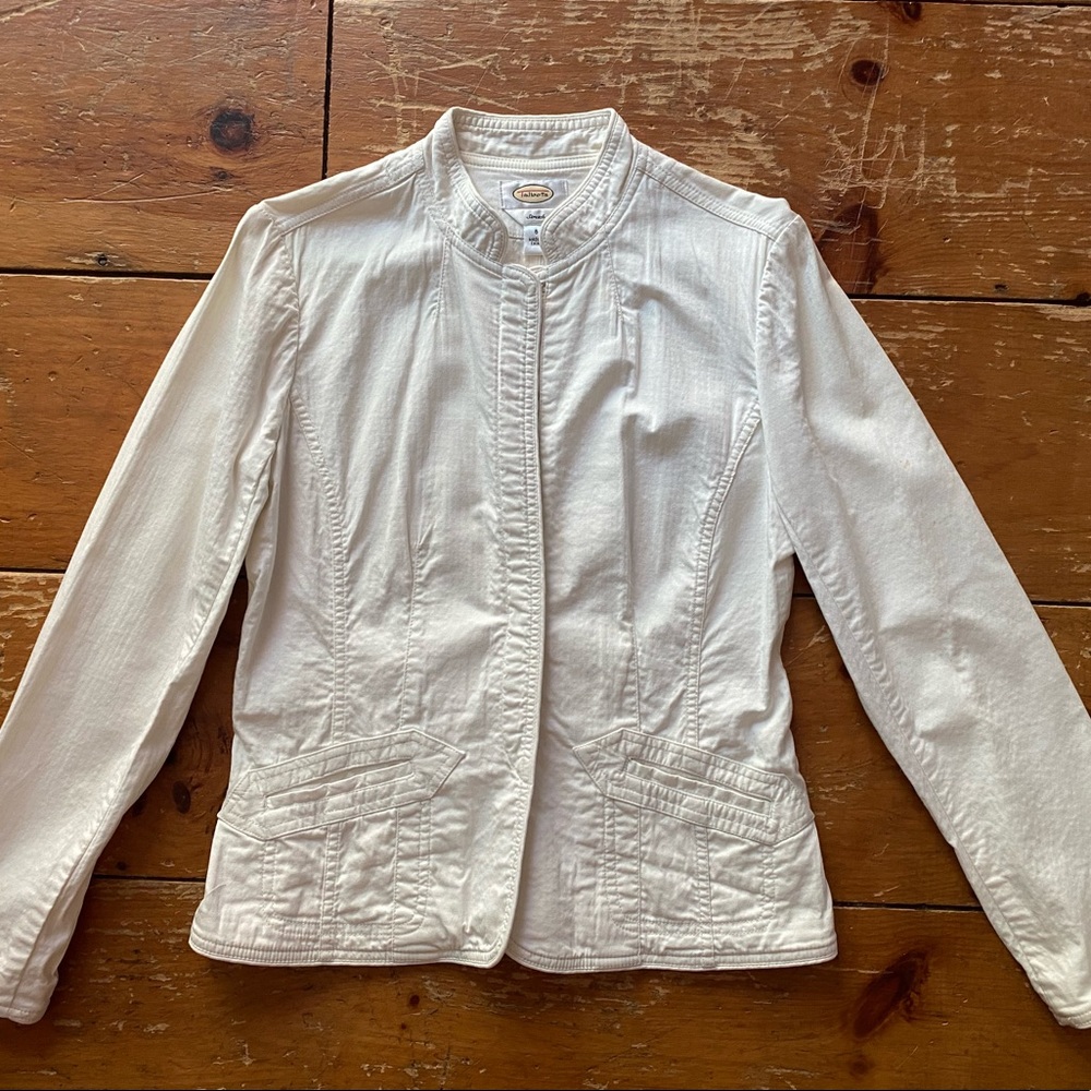 Talbots Jacket, Classic Ivory Cotton Long-Sleeve, Size Women’s 6